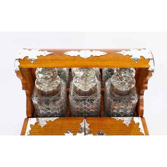 Antique Blonde Oak Tantalus Dry Bar, 1800s, Set of 8 For Sale - Image 4 of 18