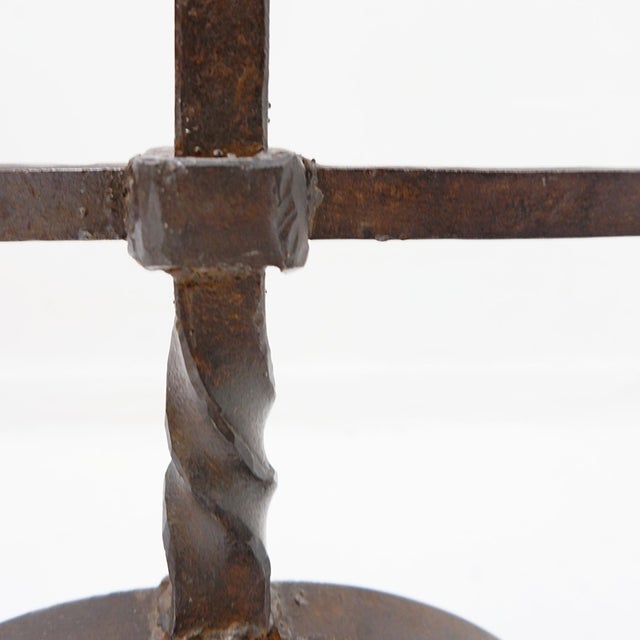 Rustic Wrought Iron 5-Branch Candelabra, 1950s For Sale - Image 9 of 14