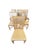 McGuire of CA leather and rawhide strapped dining chair. Nice high back. Beige chenille fabric cushion, 1.5" thick. All...