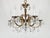 Antique 5 Arm Absolutely Fabulous Brass Cut Lead Glass Crystal Chandelier For Sale In South Bend - Image 6 of 8