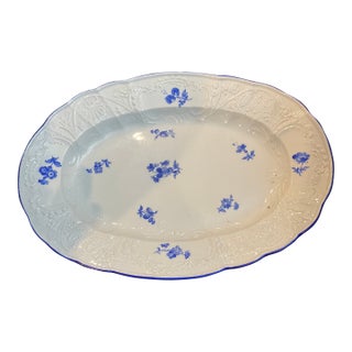 1900s Meissen Platter With Blue Flowers Circa 1815-1924 For Sale