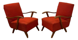 Vintage Relax Chairs by Drevovyroba-Modra, 1950, Set of 2