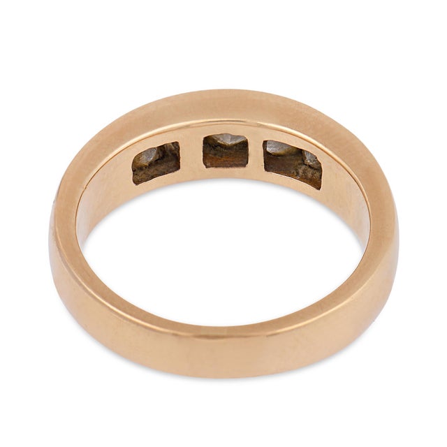 Contemporary Princess Cut Diamond 18k Yellow Gold Wedding Band, Size 5.75 For Sale In Los Angeles - Image 6 of 6