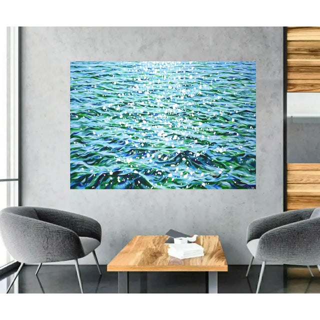 Glare on the Water 10. Original Modern Hand Painting For Sale - Image 9 of 11