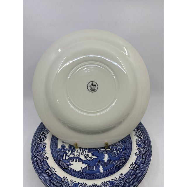 Late 20th Century Late 20th Century Blue Willow Dinner Plates by Churchill Made in England - Set of 5 For Sale - Image 5 of 6