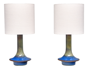 Table Lamps in Glazed Stoneware by Einar Johansen for Søholm, Denmark, 1960s, Set of 2