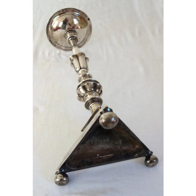 Silver-Plated Bronze Candleholder, France, 19th Century For Sale - Image 10 of 12