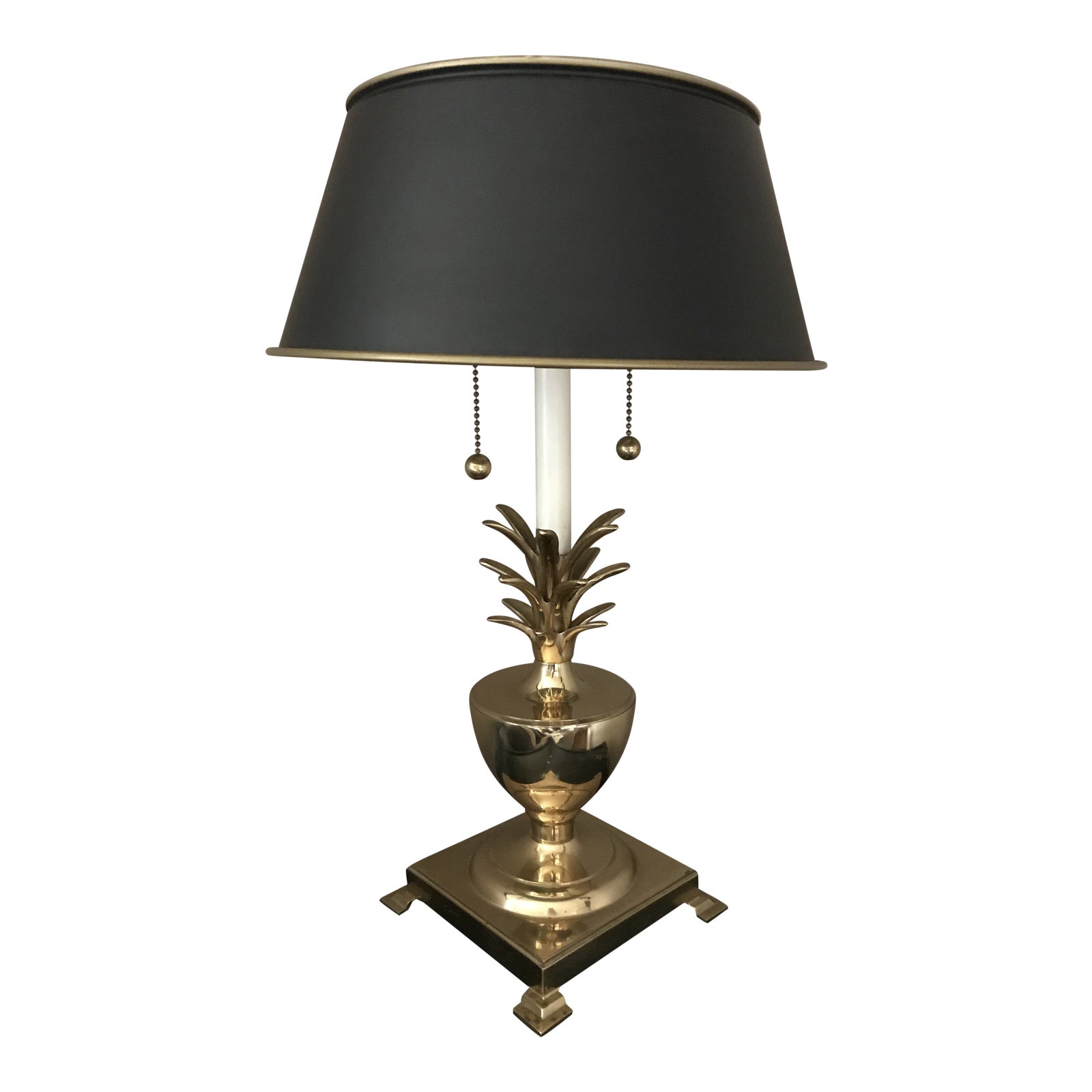 Bombay Company Brass Pineapple Lamp With Tole Shade Chairish