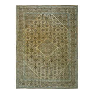 1970s Vintage Persian Handmade Wool Cotton Brown Area Rug For Sale