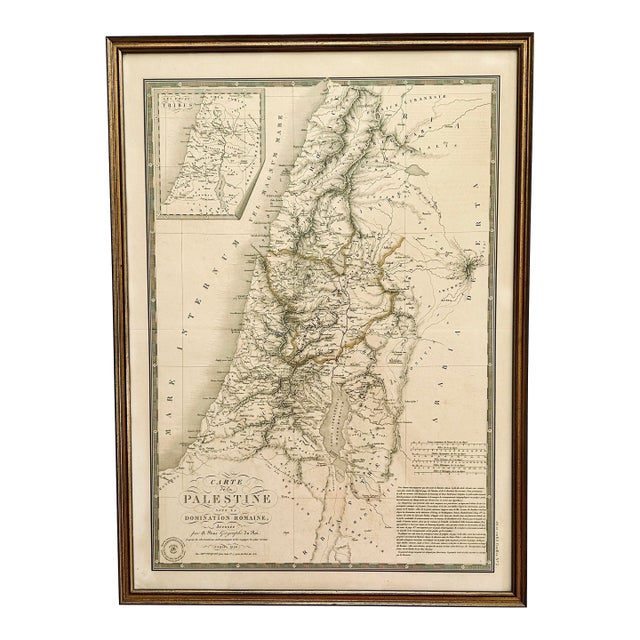 1828 French Map of Palestine, Framed For Sale