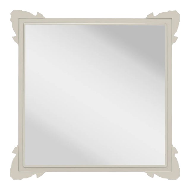 Fleur Home Garden District Napoleon Square Mirror in Useful Gray, 30x30 For Sale