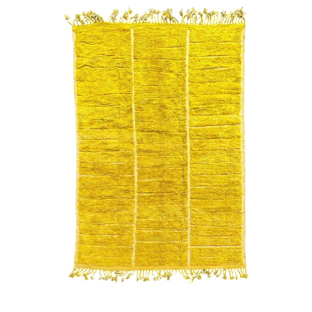 Moroccan Mustard Yellow Mrirt Rug, 2010s For Sale - Image 10 of 12