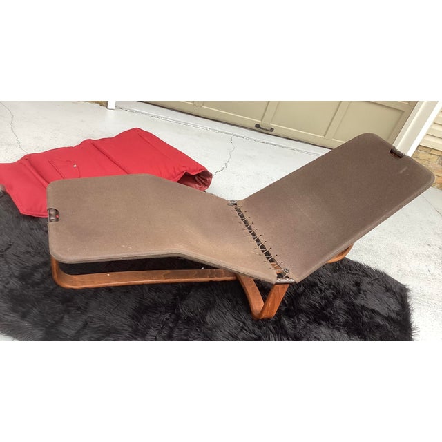 Mid-Century Modern Mid Century Ingmar Relling for Westnofa Bentwood Rocking Chaise Lounge With Reversible Cushion For Sale - Image 3 of 16