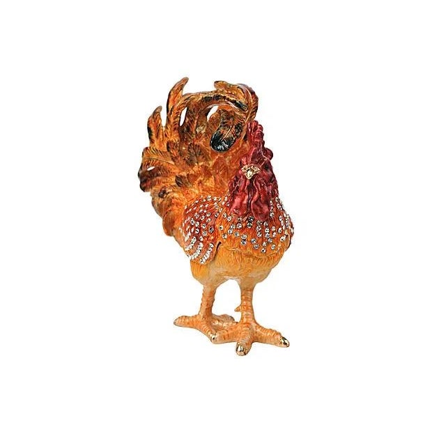 Vintage Keren Kopal Rooster Trinket Box For Sale - Image 4 of 7