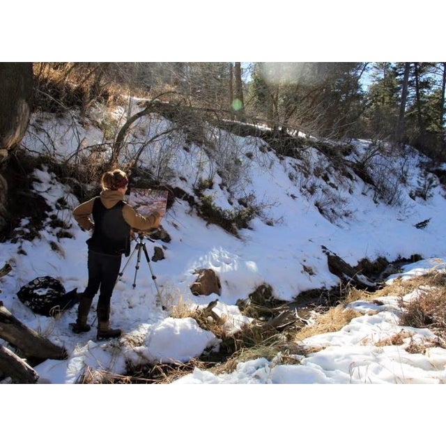 A Walk in the Woods ~ Lorie Batson, Original Oil Painting ~This Painting Captures a Quiet Peaceful Winter Scene Along a Snowy Creek. For Sale - Image 14 of 14
