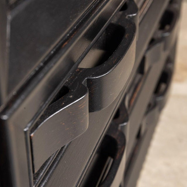 Wood 20th Century Italian Ebonised Chest of Drawers with Display Top, 1930s For Sale - Image 7 of 18