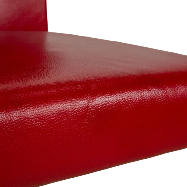 Modern Red Leather Chairs from Bert Plantagie, Set of 4 For Sale - Image 3 of 12