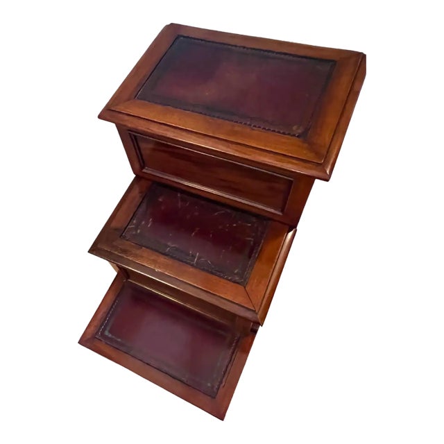 English Mahogany Library Steps For Sale