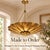 Brass Flower Bowl Chandelier, Antique Brass Finish, Handmade Ceiling Light For Sale - Image 8 of 15