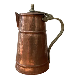 Vintage Hammered Copper Coffee Pot Original Patina