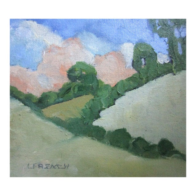 Malibu Hills Lynnr French California Pacific Landscape 8x8 O/C For Sale