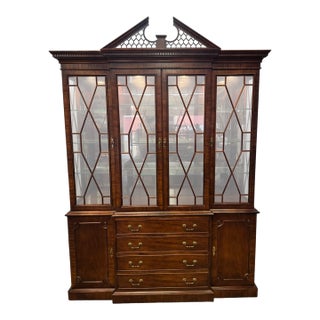 Vintage Century Chippendale Style Mahogany China / Display Cabinet For Sale