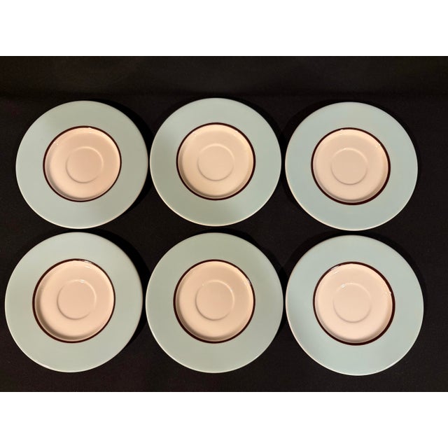 Sky Blue Whimsical Robin Egg Blue Italian Ironstone Dishes in the Pognossin Audrey Pattern - Set of Sixteen For Sale - Image 8 of 9