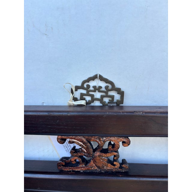 Chinese 1875 Chinese Hand-Carved Wooden Wall Panels With Certificate of Antiquity , Pair For Sale - Image 3 of 8