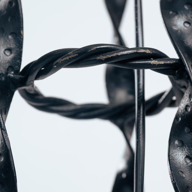 Art Deco Floor Lamp in Wrought Iron and Glass For Sale - Image 5 of 18