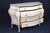 Pair 20th C. Italian Creme Painted 4 Drawer Bombe Commodes For Sale - Image 10 of 15