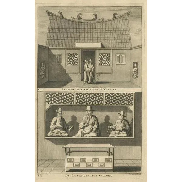Valentijn, Chinese Temple and Chinese Deity, 1726, Paper For Sale - Image 3 of 5