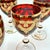 Mid-Century Modern Vintage Italian Ruby Red Crystal Wine Goblets with 24k Gold Neoclassical Garlands by Interglass, 1980s, Set of 6 For Sale - Image 3 of 18