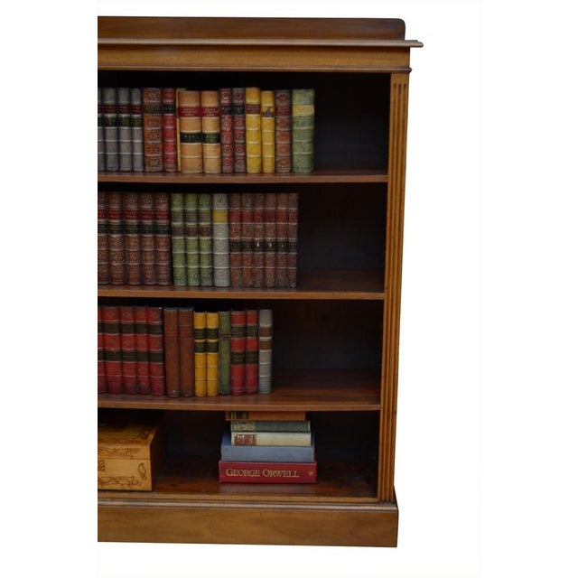 Wood Edwardian Walnut Open Bookcase, 1900 For Sale - Image 7 of 18