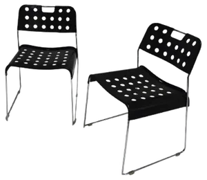 Set of Omkstack Model Steel Chairs by Rodney Kinsman for Bieffeplast, Italy, 1970s