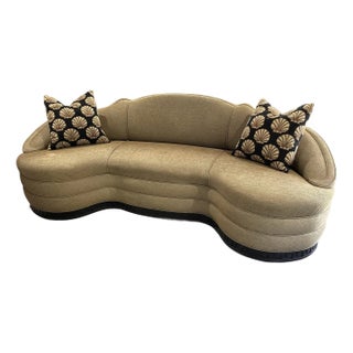 Michael Taylor Attributed, Schiaparelli Sofa With 2 Throw Pillows For Sale