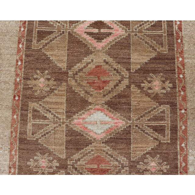 Hand Knotted Colorful Turkish Kars With Tribal Designs and Geometric Motifs 4'4 X 9'9 For Sale In Atlanta - Image 6 of 12