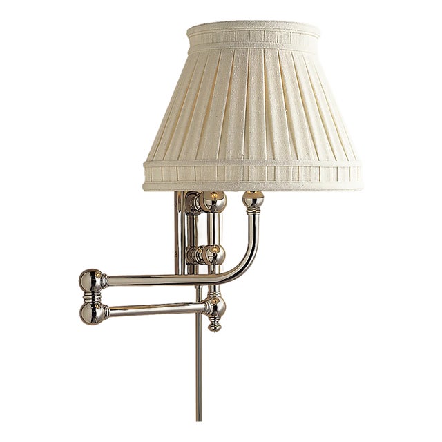 Pimlico Swing Arm in Polished Nickel with Linen Shade Designer: Chapman & Myers Finish: Polished Nickel Height: 17" Width:...