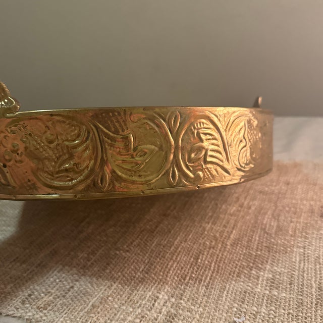 1970s Large Brass Circular Tray For Sale - Image 5 of 5