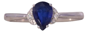 The Theose: Natural Sapphire and Diamond Ring in White Gold