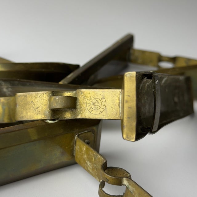 Antique Art Nouveau Brass Curtain Rod Brackets, 1890s, Set of 4 For Sale - Image 6 of 15