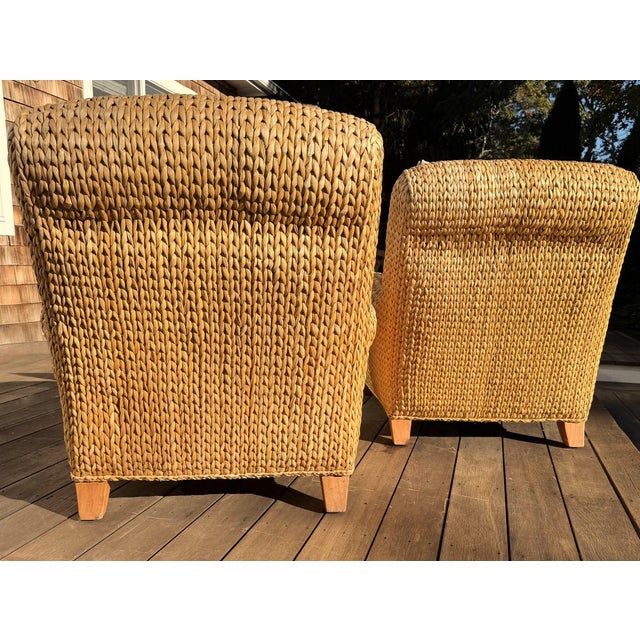 Pair of Original Ralph Lauren Woven Lounge Chairs For Sale - Image 10 of 16