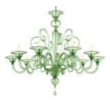 Venetian Green Murano Glass Chandelier by Simoeng for Simoeng For Sale