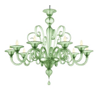 Venetian Green Murano Glass Chandelier by Simoeng for Simoeng For Sale