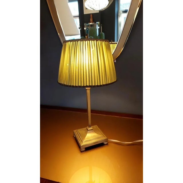 Metal Table Lamp in Brass with Shade, Italy, 1930s For Sale - Image 7 of 8