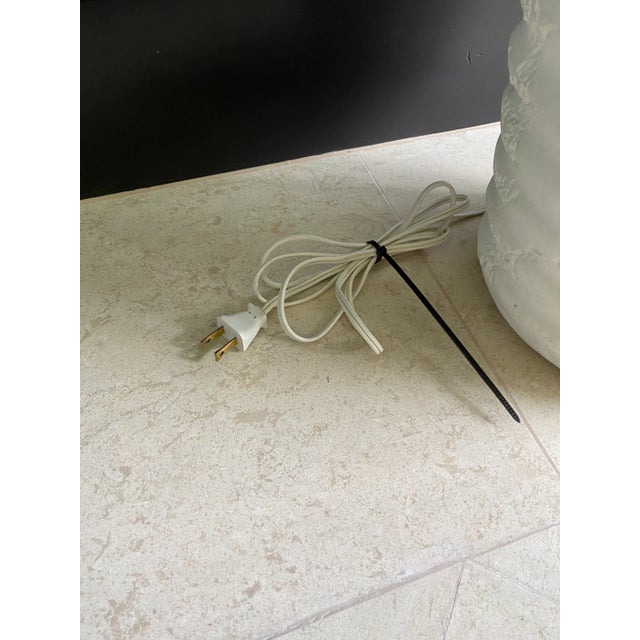 Vintage Extra Large Plaster Fluted Table Lamp With Four Loop Handles For Sale - Image 11 of 12