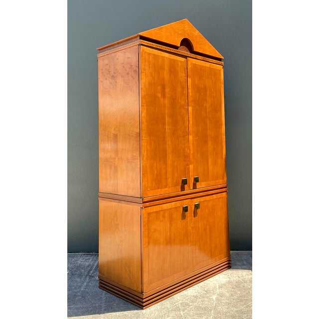 Wood Vintage Hickory White Pediment Armoire For Sale - Image 7 of 12