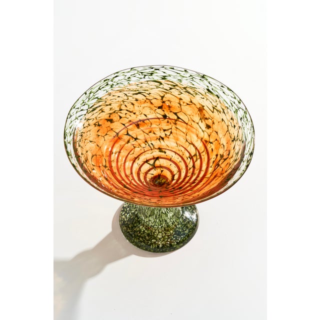 Mid-Century Modern Large Vintage Kosta Boda Art Glass Pedestal Bowl, Signed by Kjell Engman For Sale - Image 3 of 8