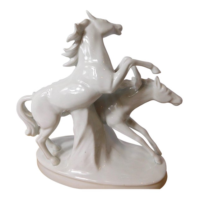 Carl Scheidig Galloping Horses – Gräfenthal German Porcelain Sculpture For Sale