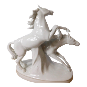 Carl Scheidig Galloping Horses – Gräfenthal German Porcelain Sculpture