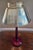 English Vintage Wood and Brass Candlestick Library Lamp For Sale - Image 3 of 11